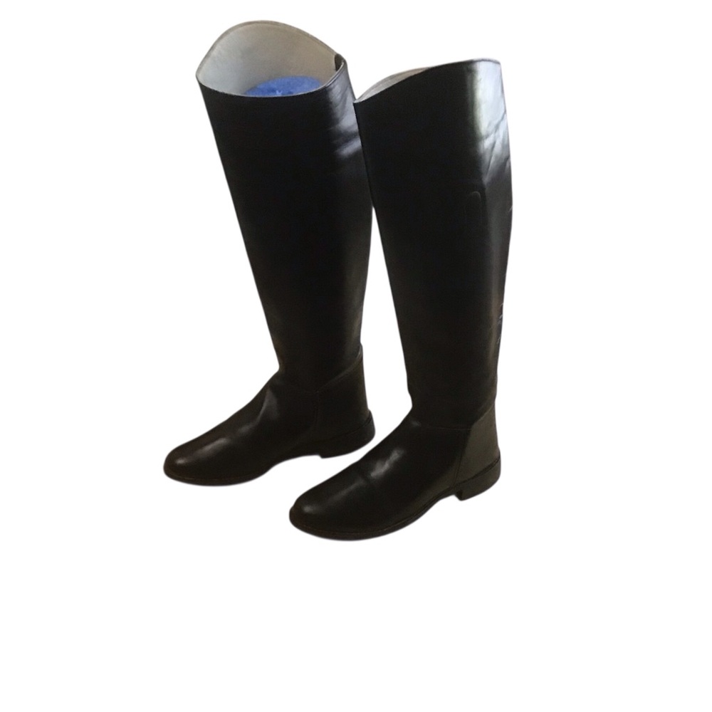 English Riding Boots Black Leather EUC